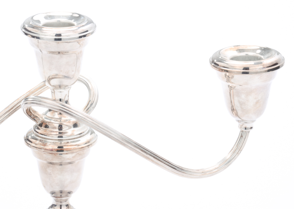 Gorham Weighted Sterling Candelabrum and Candleholders