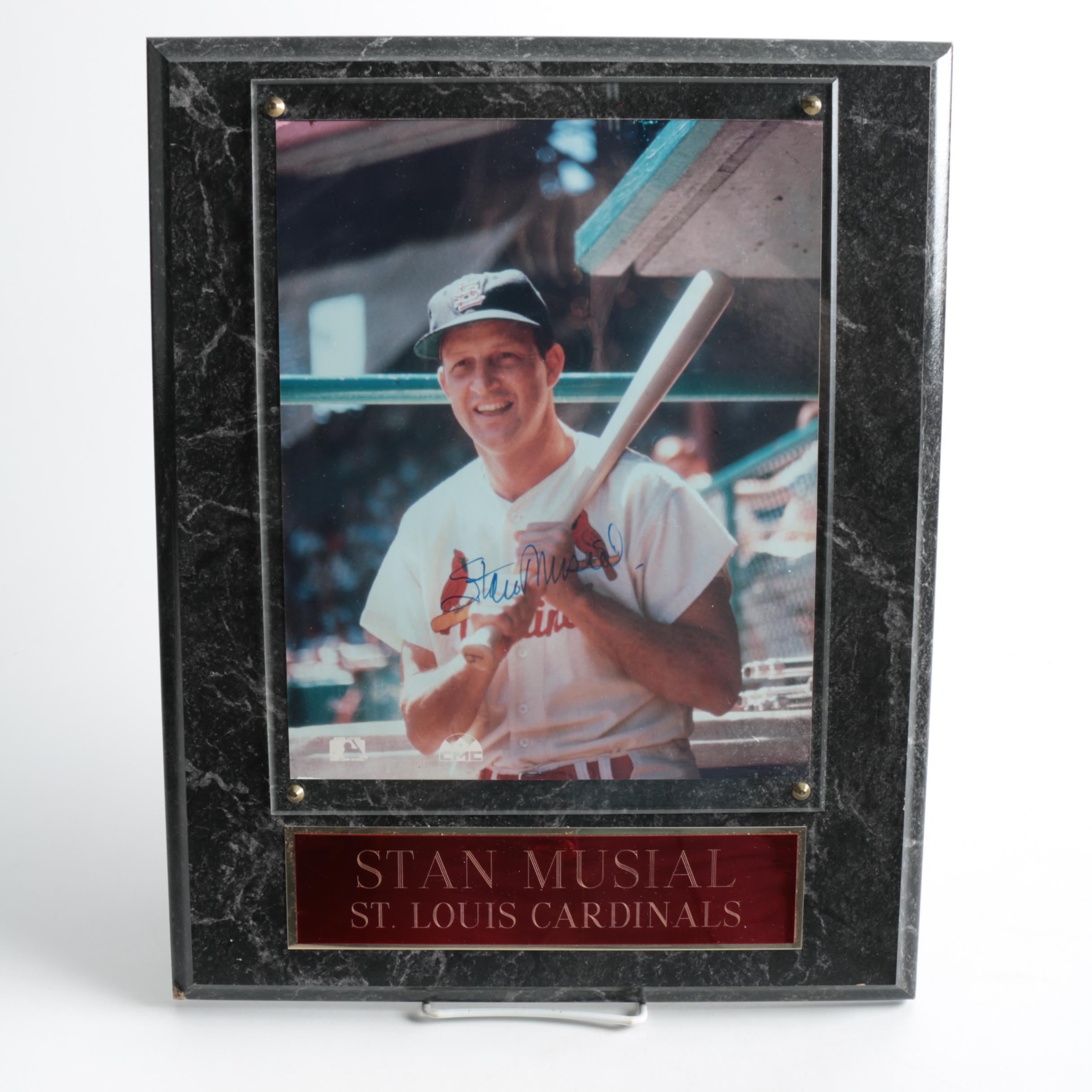 Stan Musial Autographed Plaque