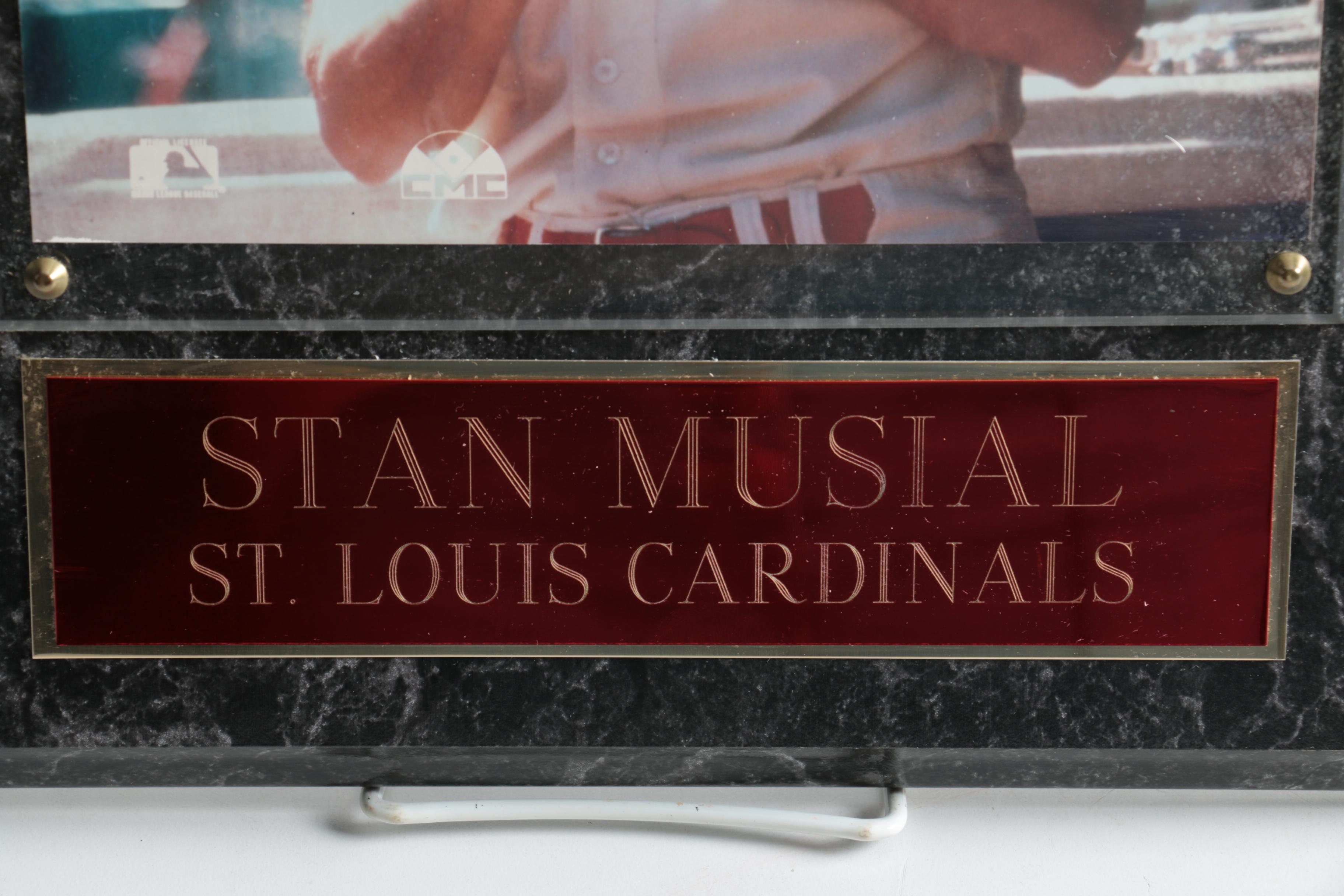 Stan Musial Autographed Plaque