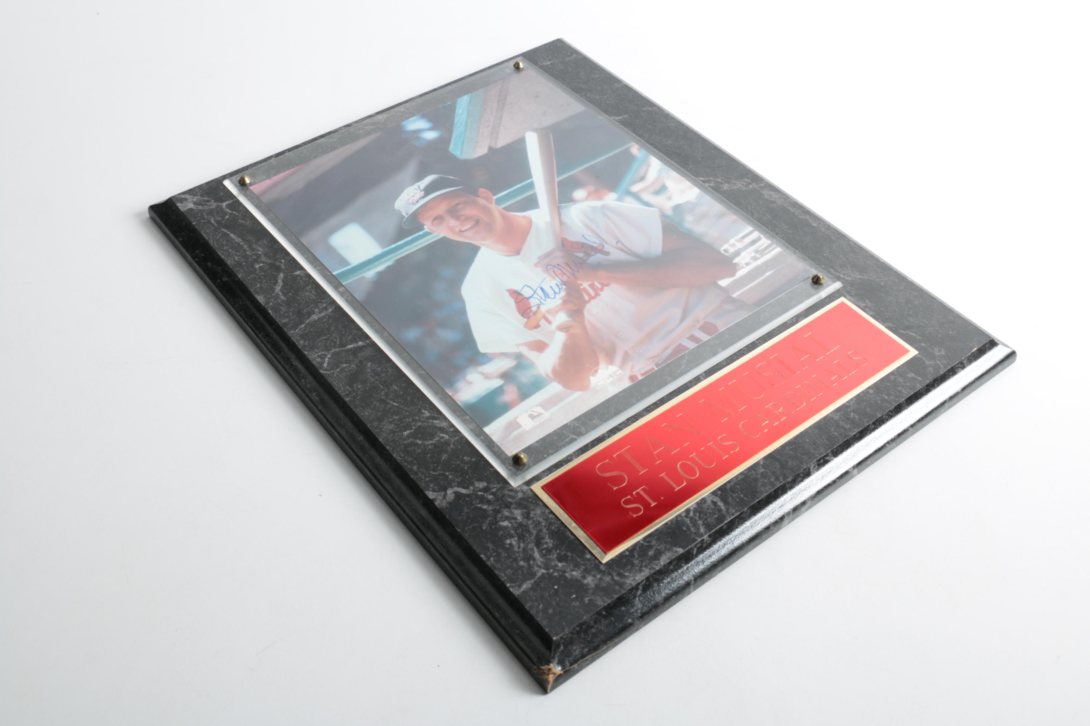 Stan Musial Autographed Plaque