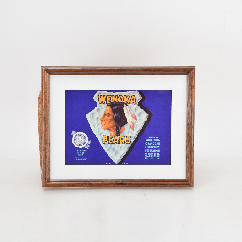 "Wenoka Pears" Vintage Fruit Crate Label