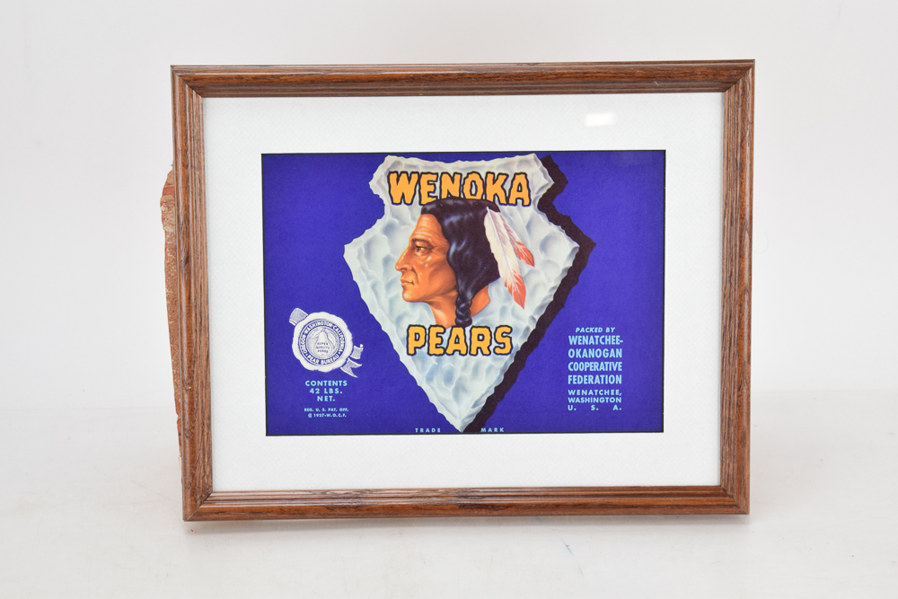 "Wenoka Pears" Vintage Fruit Crate Label
