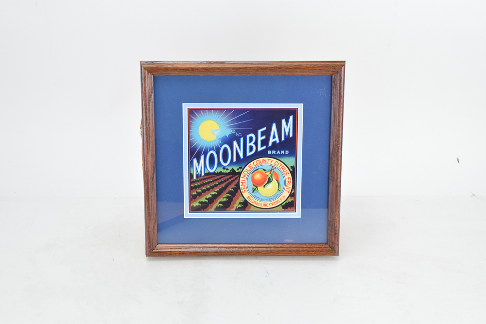 Framed Original Florida Fruit Crate Labels