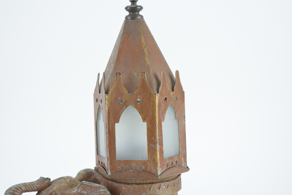Small Vintage Metal Elephant Accent Lamp