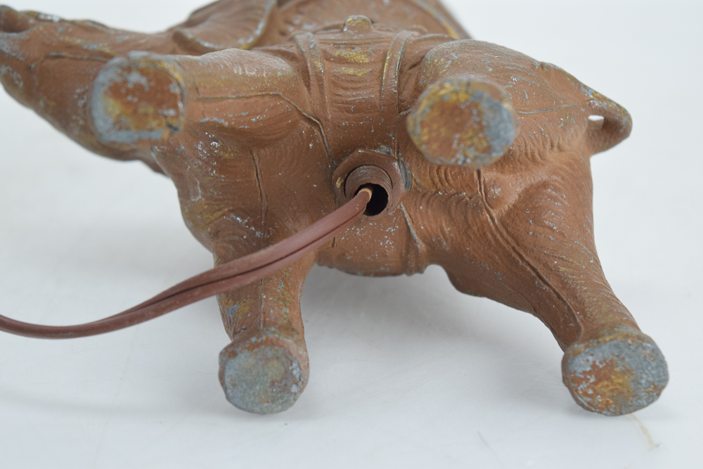 Small Vintage Metal Elephant Accent Lamp