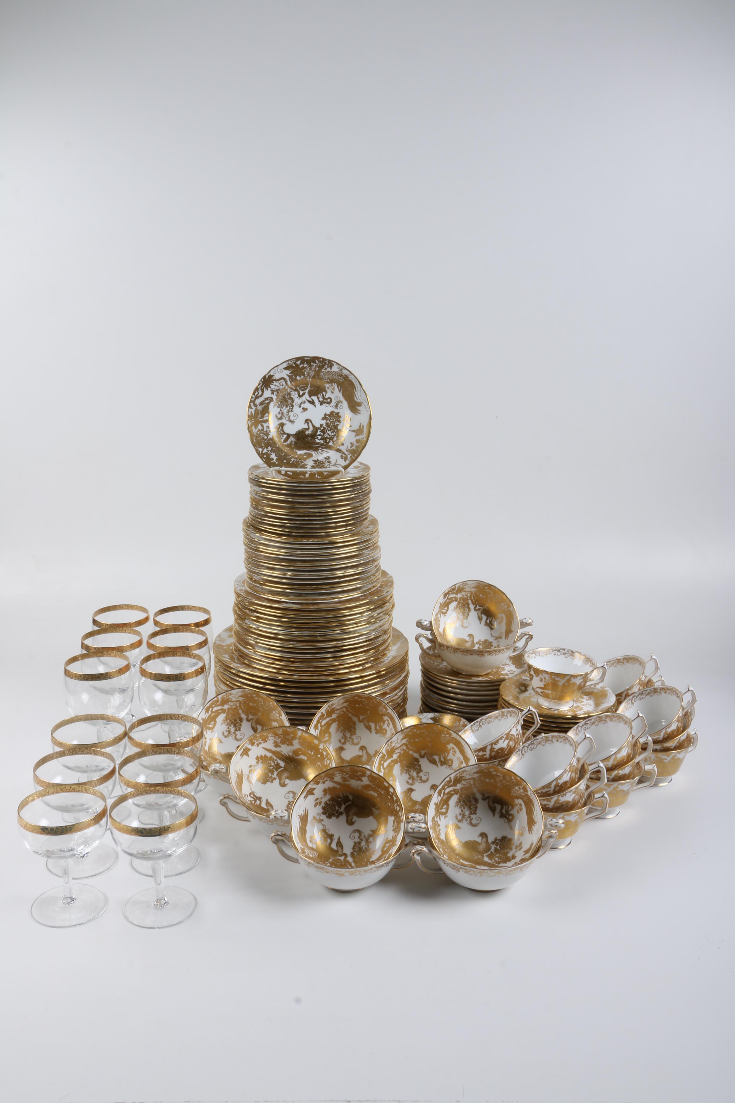 Royal Crown Derby "Gold Aves" Bone China Tableware