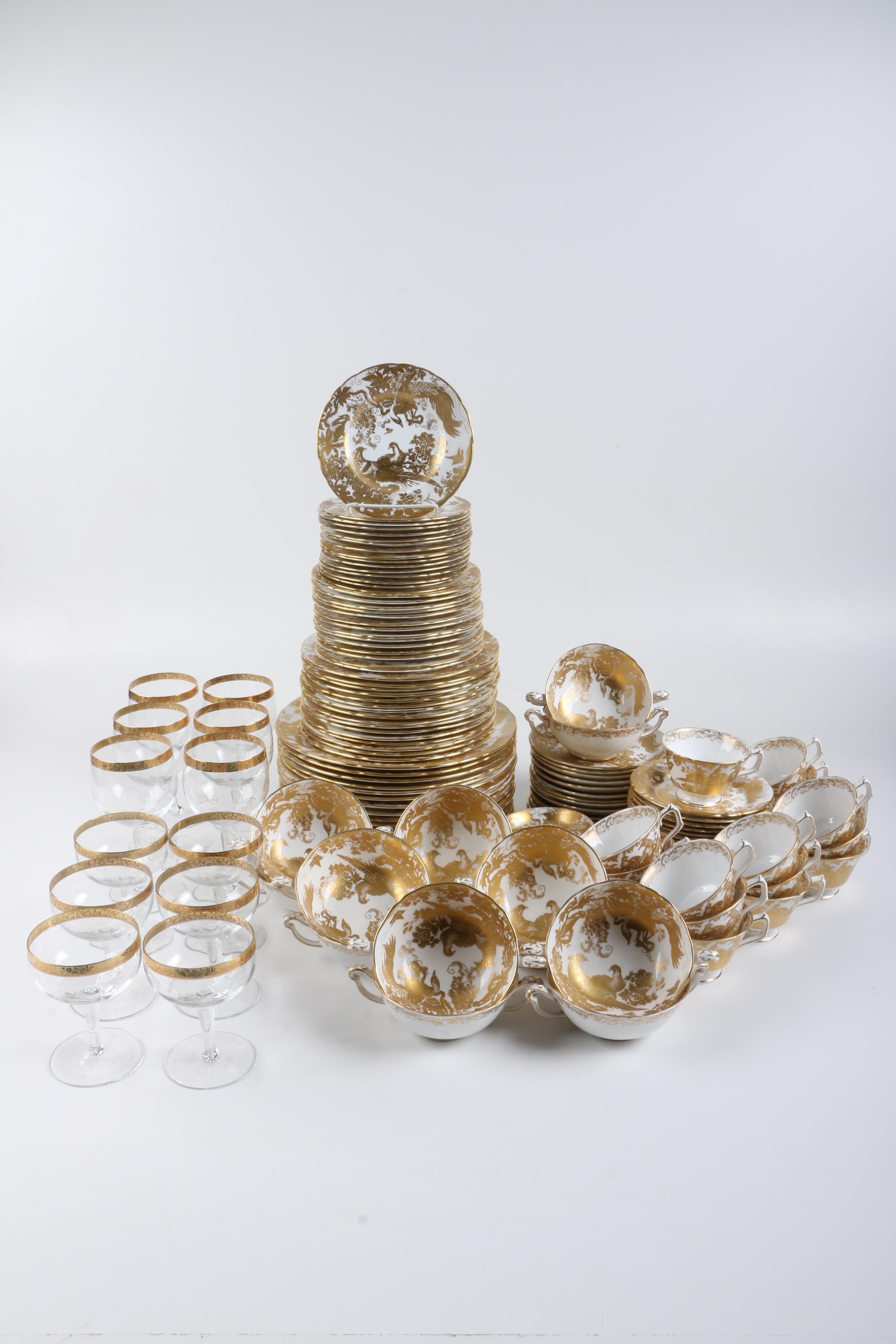 Royal Crown Derby "Gold Aves" Bone China Tableware