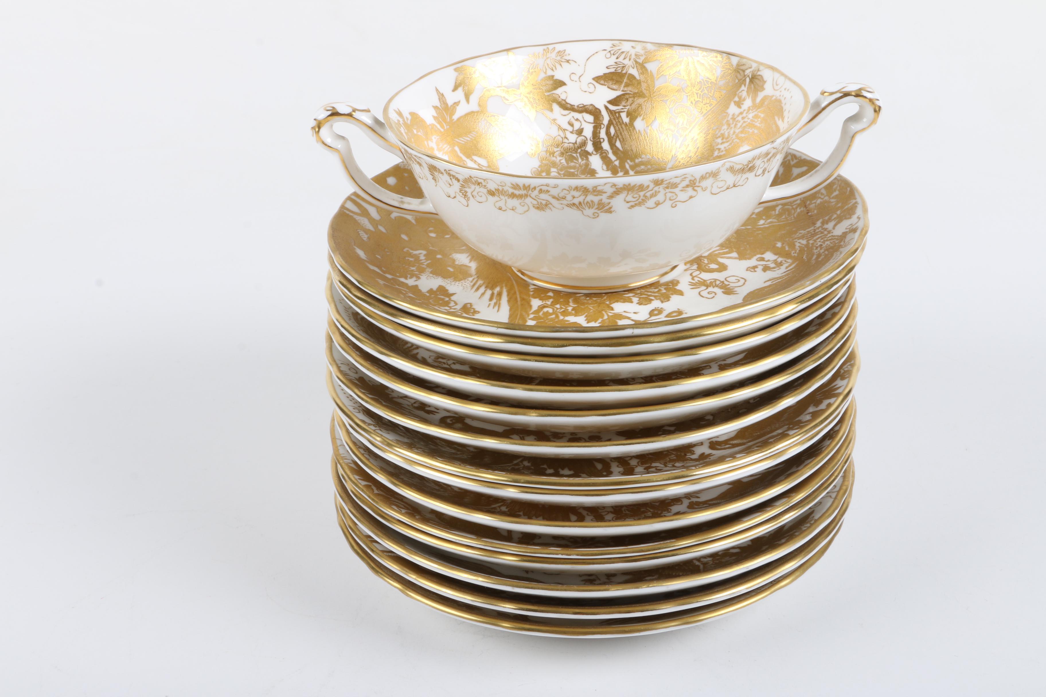 Royal Crown Derby "Gold Aves" Bone China Tableware