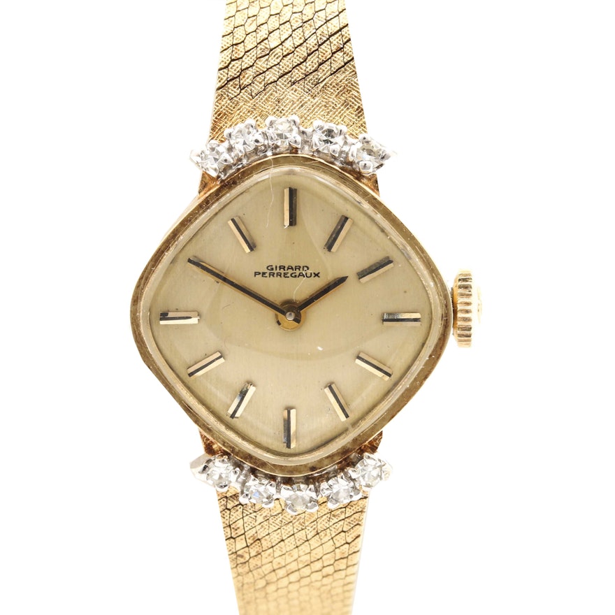 Girard Perregaux 14K Yellow Gold Diamond Wristwatch
