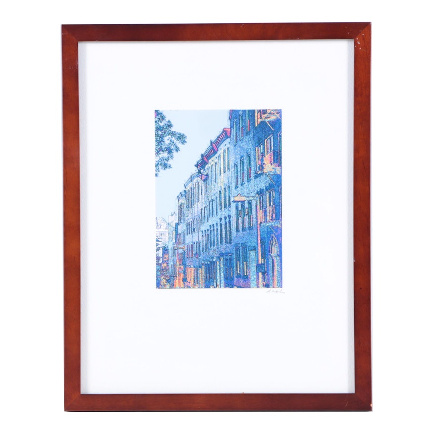 Signed Giclee Print on Paper of Streetscape