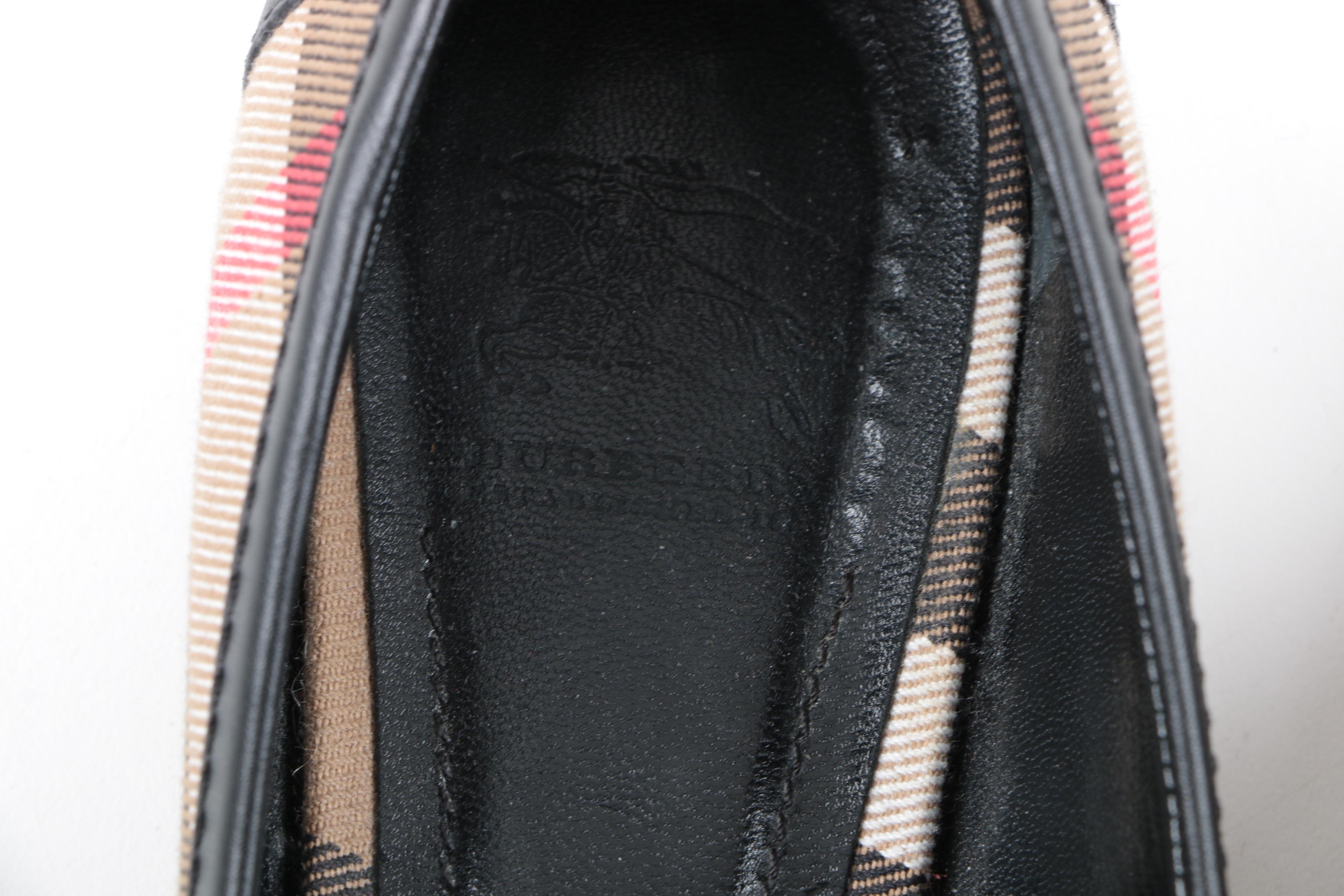 Burberry Buckle Accent Pointed Toe Flats