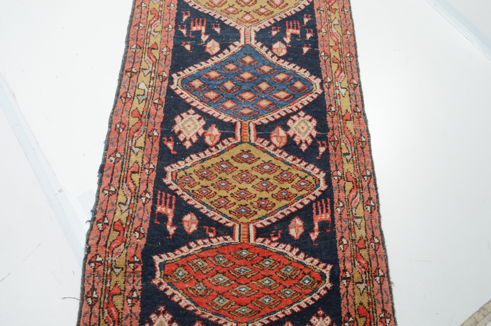 3' x 14' Semi-Antique Hand-Knotted Persian Heriz Pictorial Runner