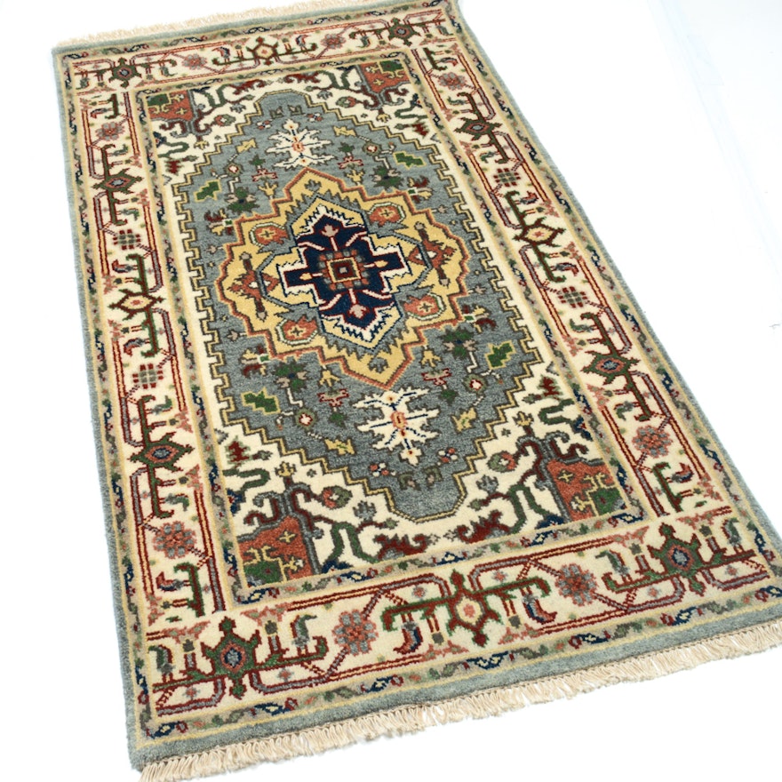 3' x 5' Hand-Knotted Indo-Persian Heriz Serapi Rug