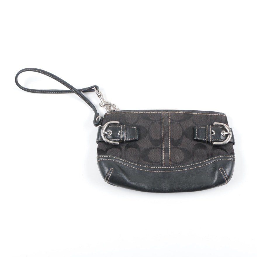 Coach Leather and Canvas Wristlet