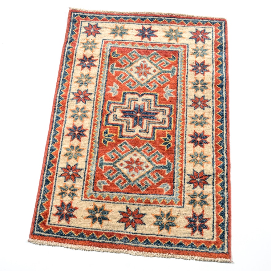 2' x 3' Fine Hand-Knotted Afghani-Caucasin Kazak Rug