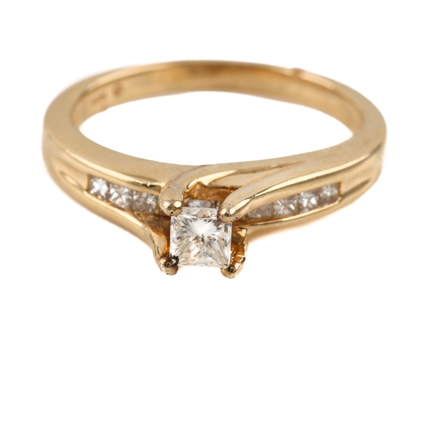 14K Yellow Gold Diamond Ring