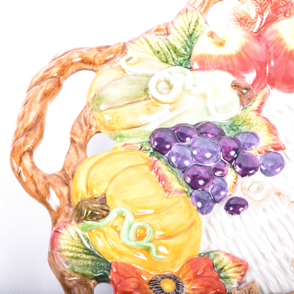 Fitz and Floyd "Autumn Bounty" Turkey Tureen and Platter