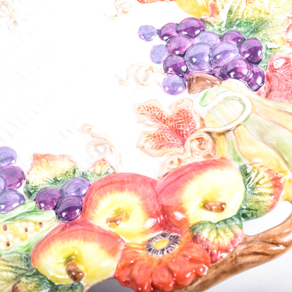 Fitz and Floyd "Autumn Bounty" Turkey Tureen and Platter