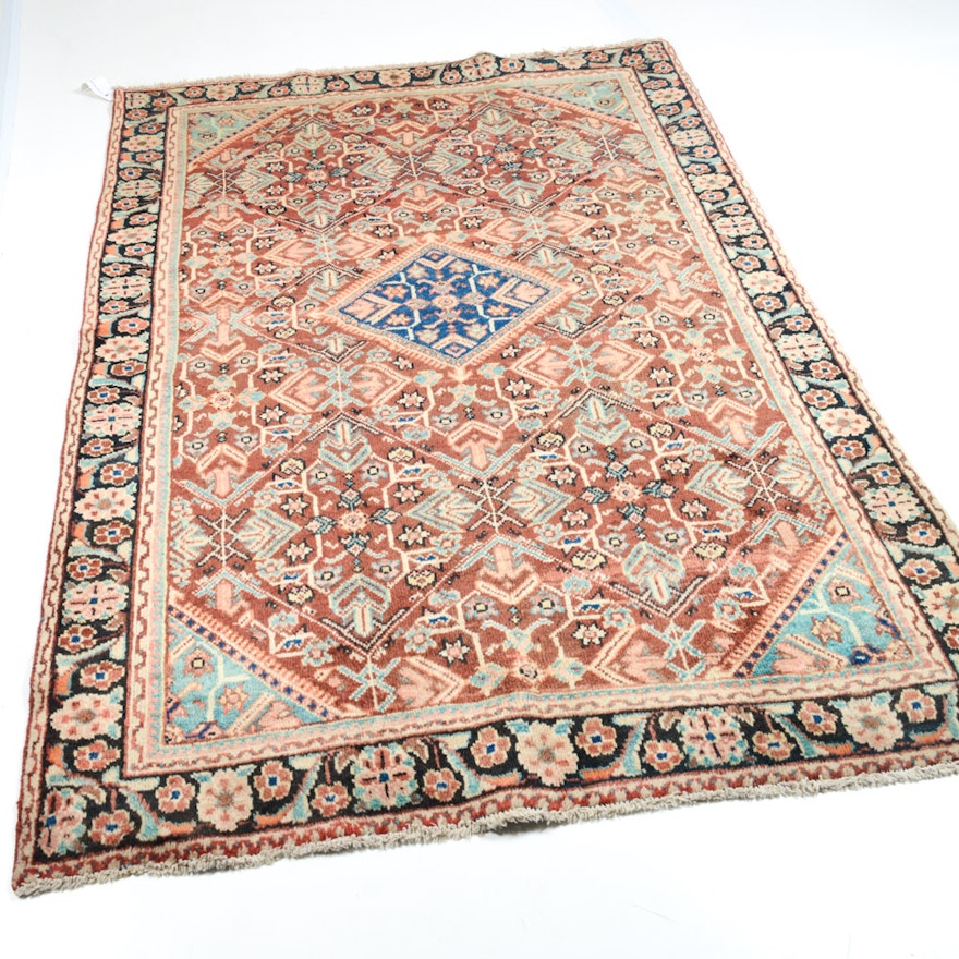 4' x 7' Semi-Antique Hand-Knotted Persian Mahal Rug