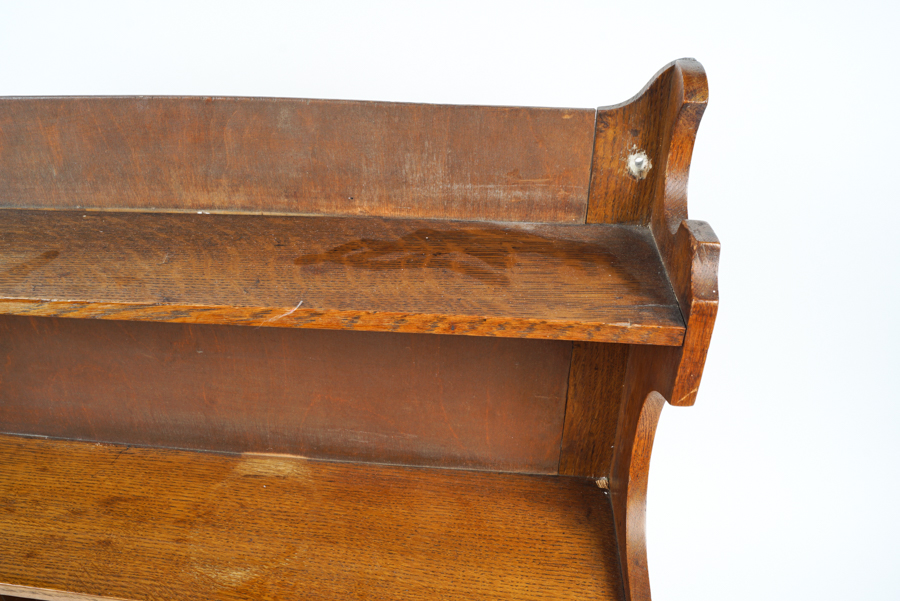 Vintage Oak Wall Mount Curio Shelf