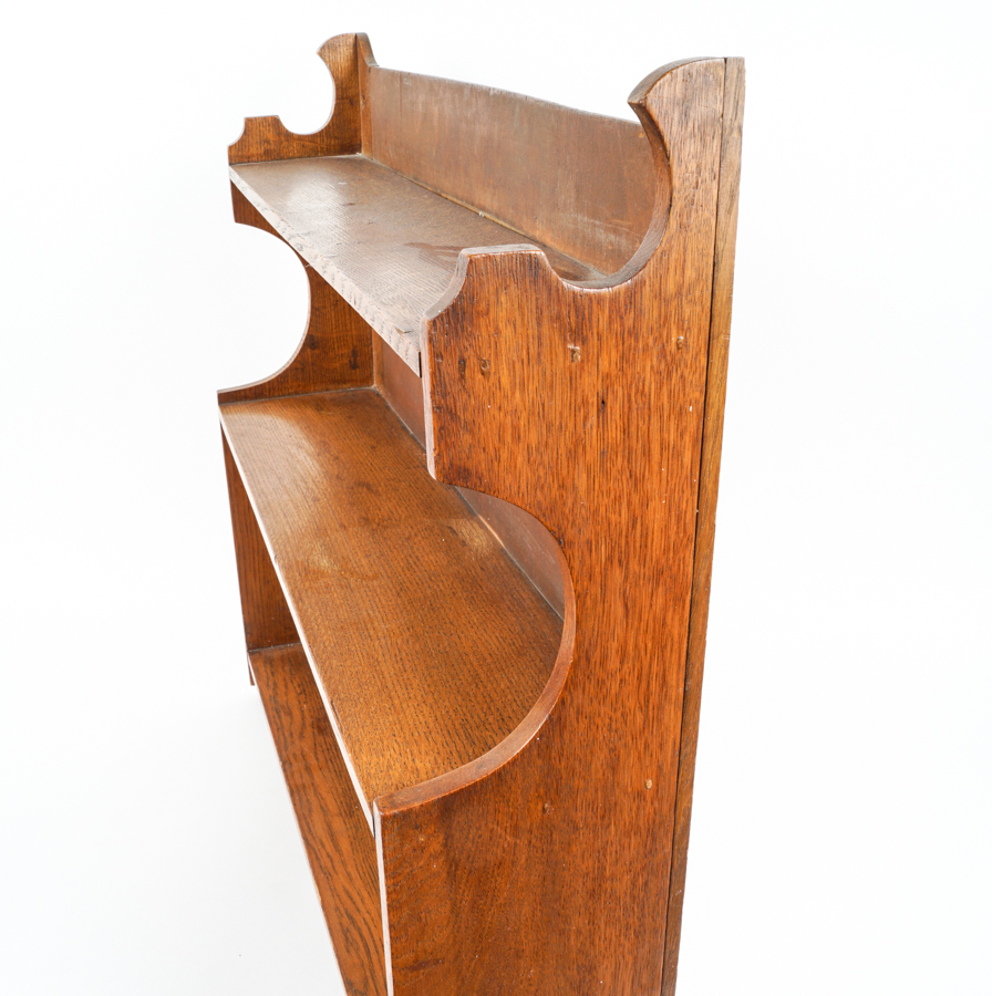 Vintage Oak Wall Mount Curio Shelf