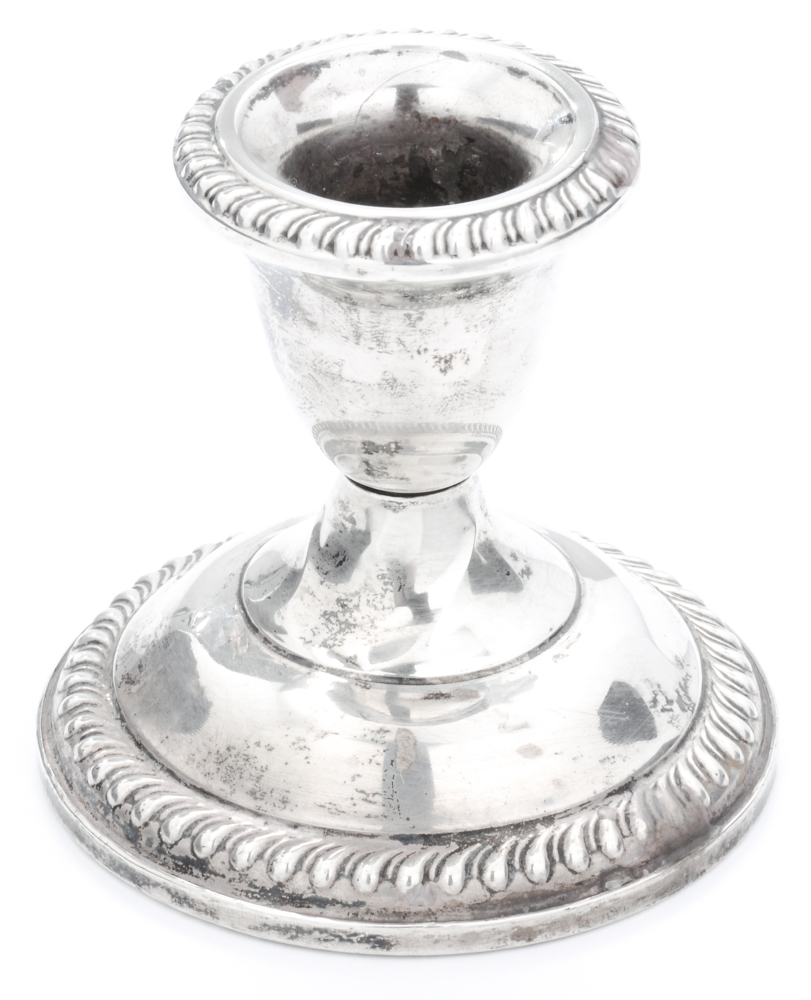 Pair of Vintage Empire Sterling Silver Candleholders
