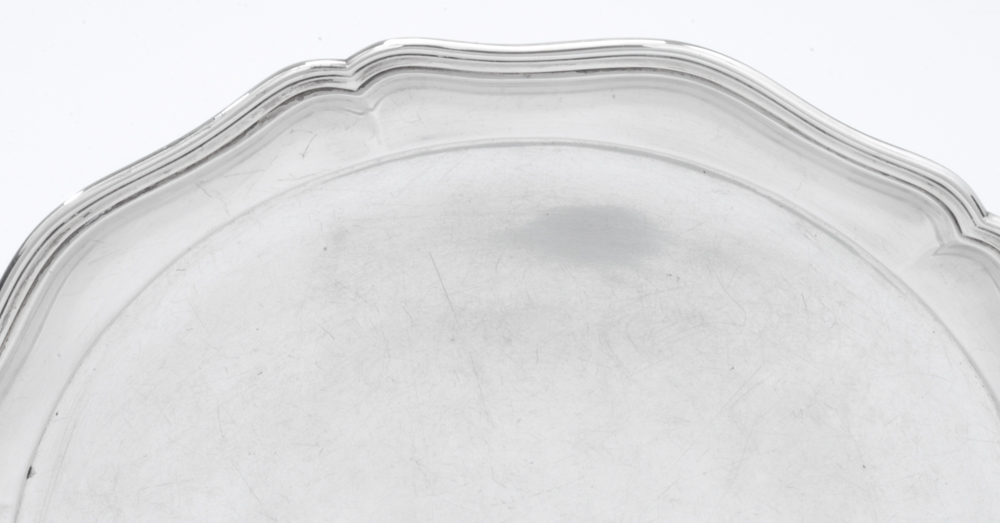 German 800 Silver Round Serving Tray