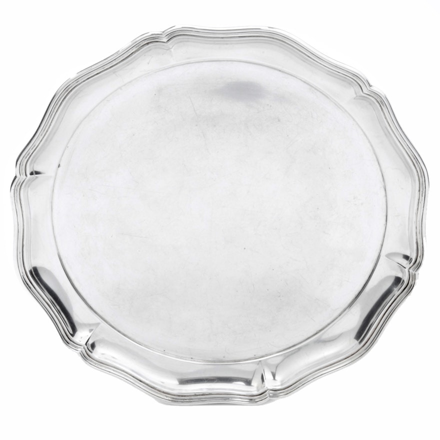 German 800 Silver Round Serving Tray