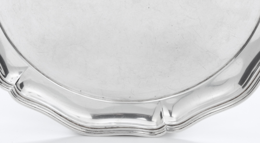 German 800 Silver Round Serving Tray