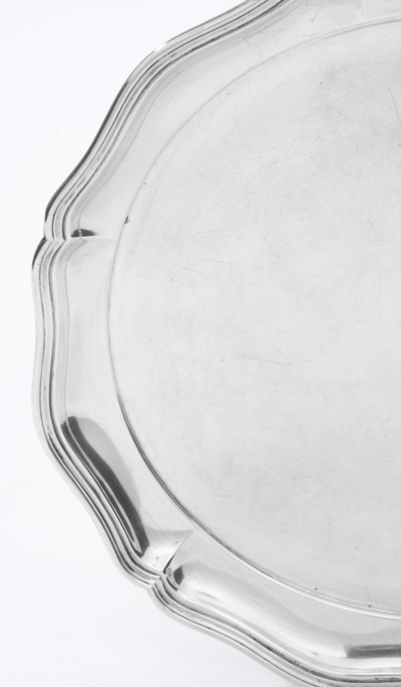 German 800 Silver Round Serving Tray