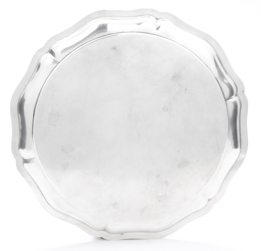 German 800 Silver Round Serving Tray