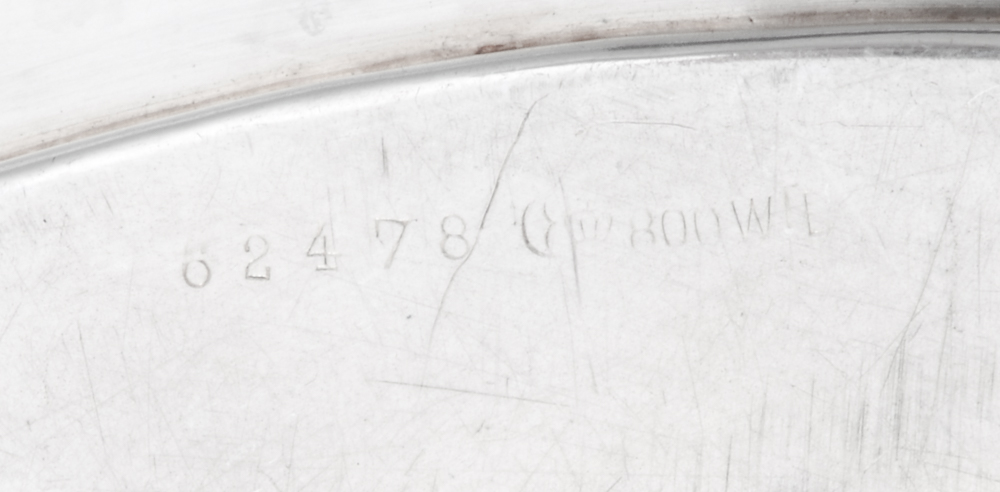 German 800 Silver Round Serving Tray