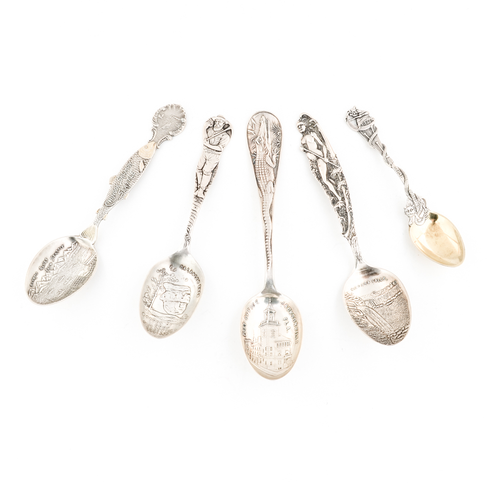 Collection of Commemorative Sterling Silver Spoons