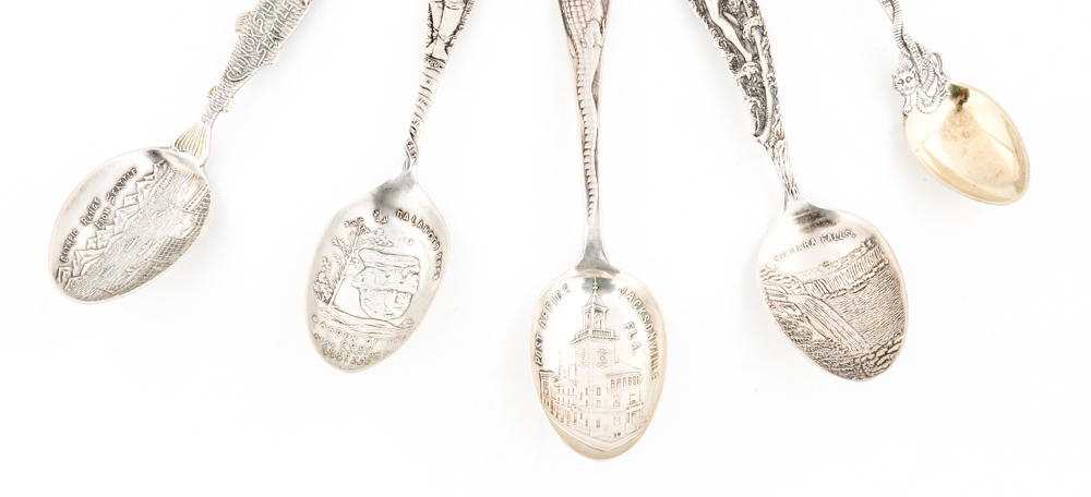 Collection of Commemorative Sterling Silver Spoons