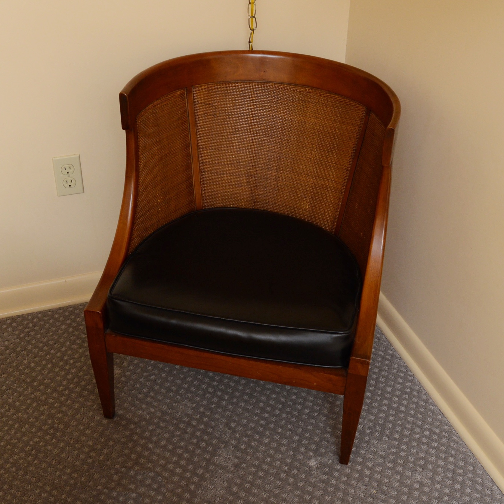 Vintage Barrel Cane Back Chair