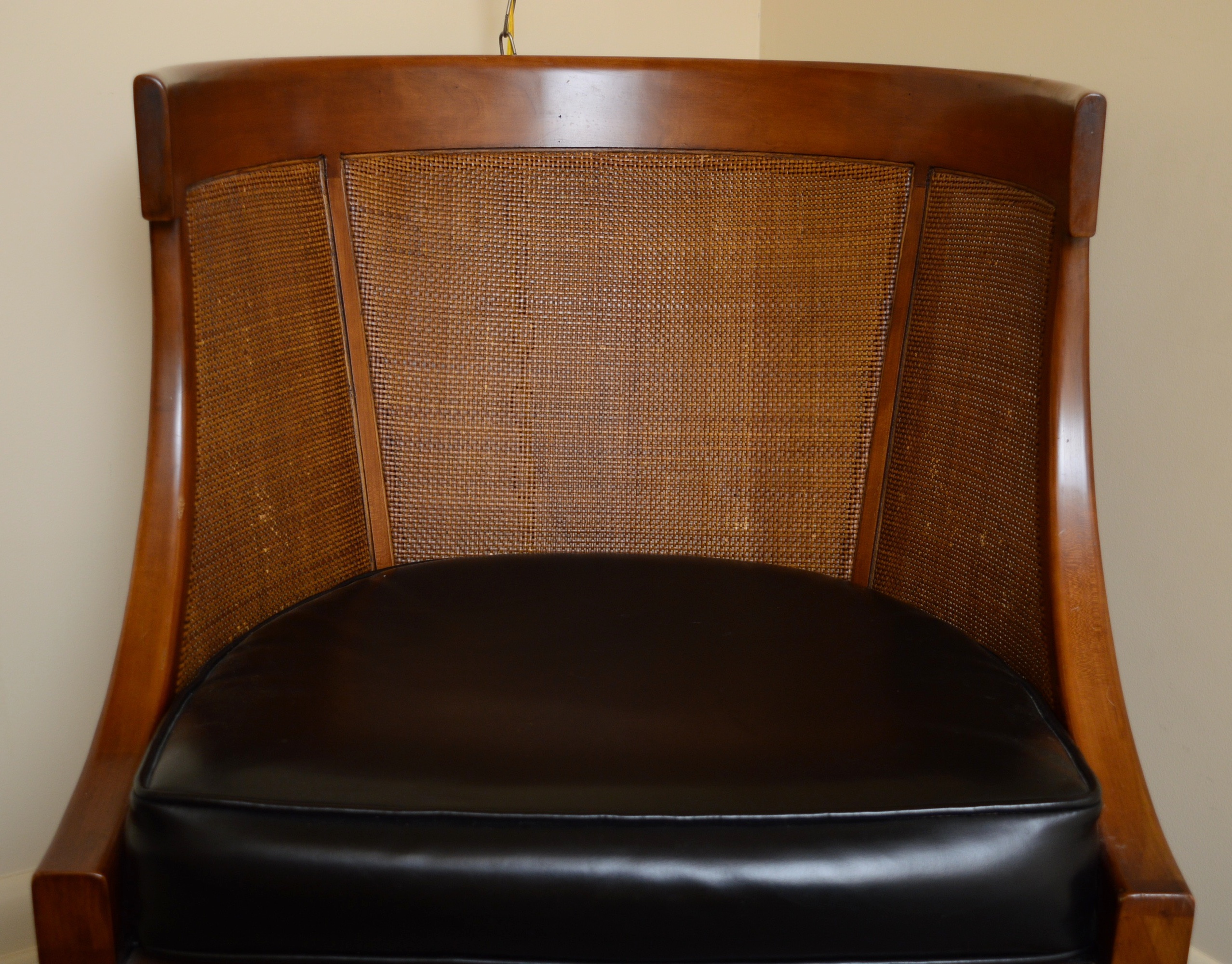 Vintage Barrel Cane Back Chair