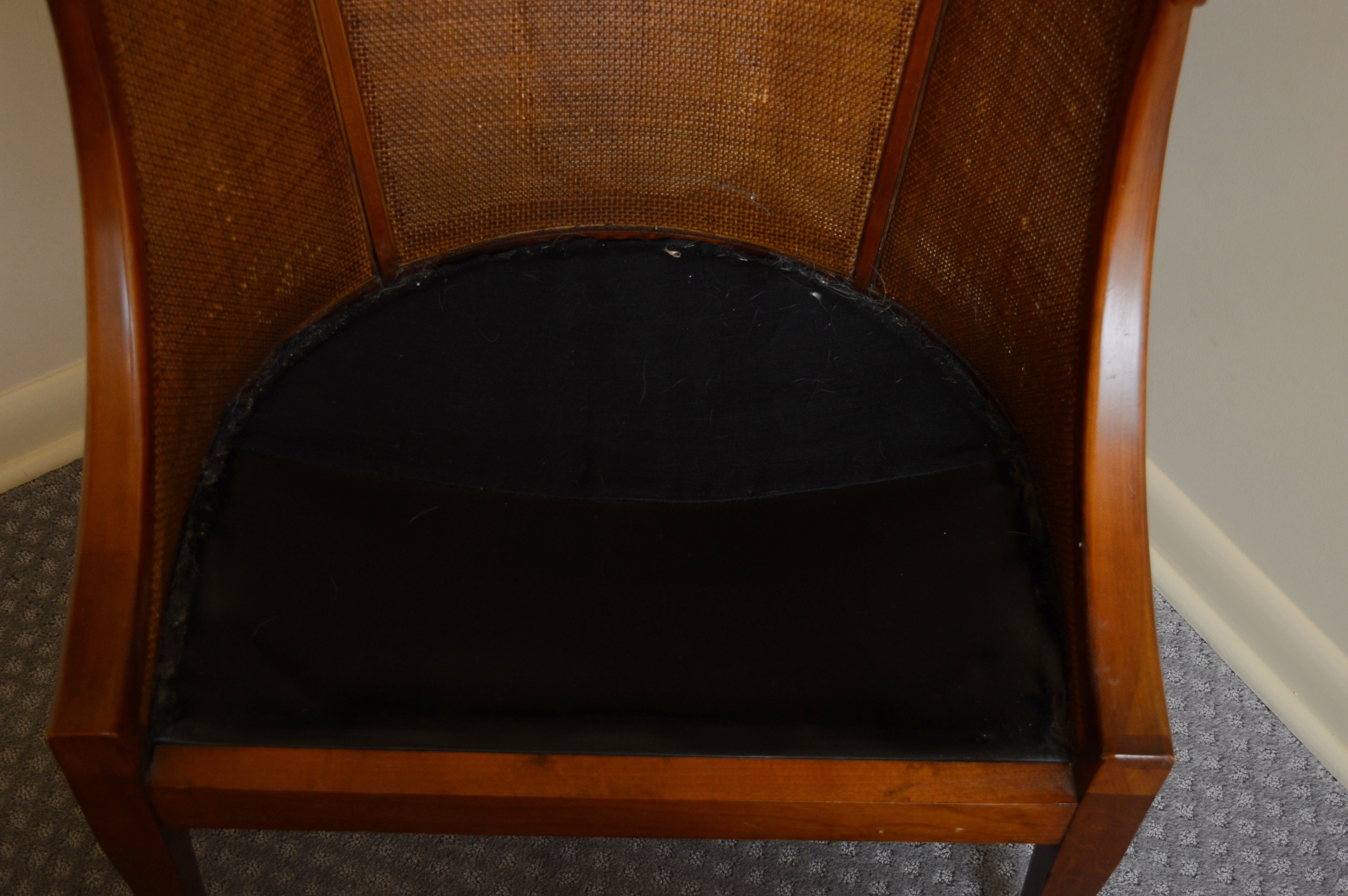 Vintage Barrel Cane Back Chair