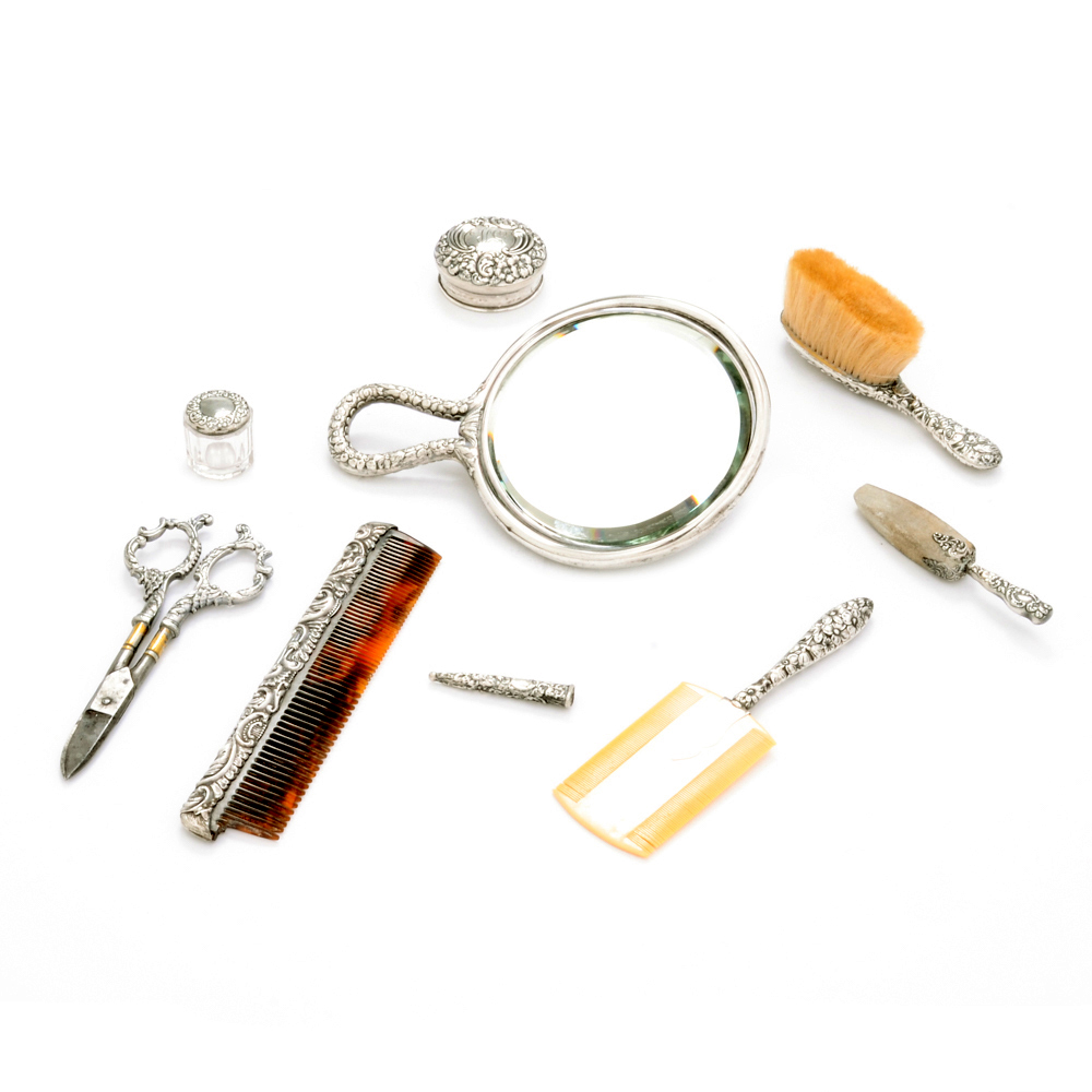 Vintage Sterling Silver Vanity Set