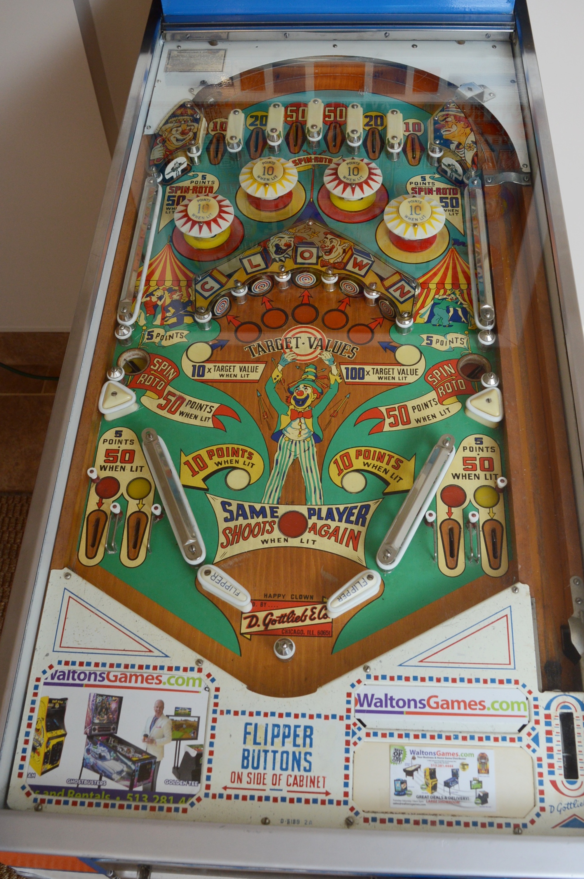 Original 1964 Gottlieb's "Happy Clown" Pinball Machine