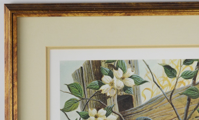 John Ruthven Limited Edition Offset Lithograph "Spring Bluebirds" With Remarque