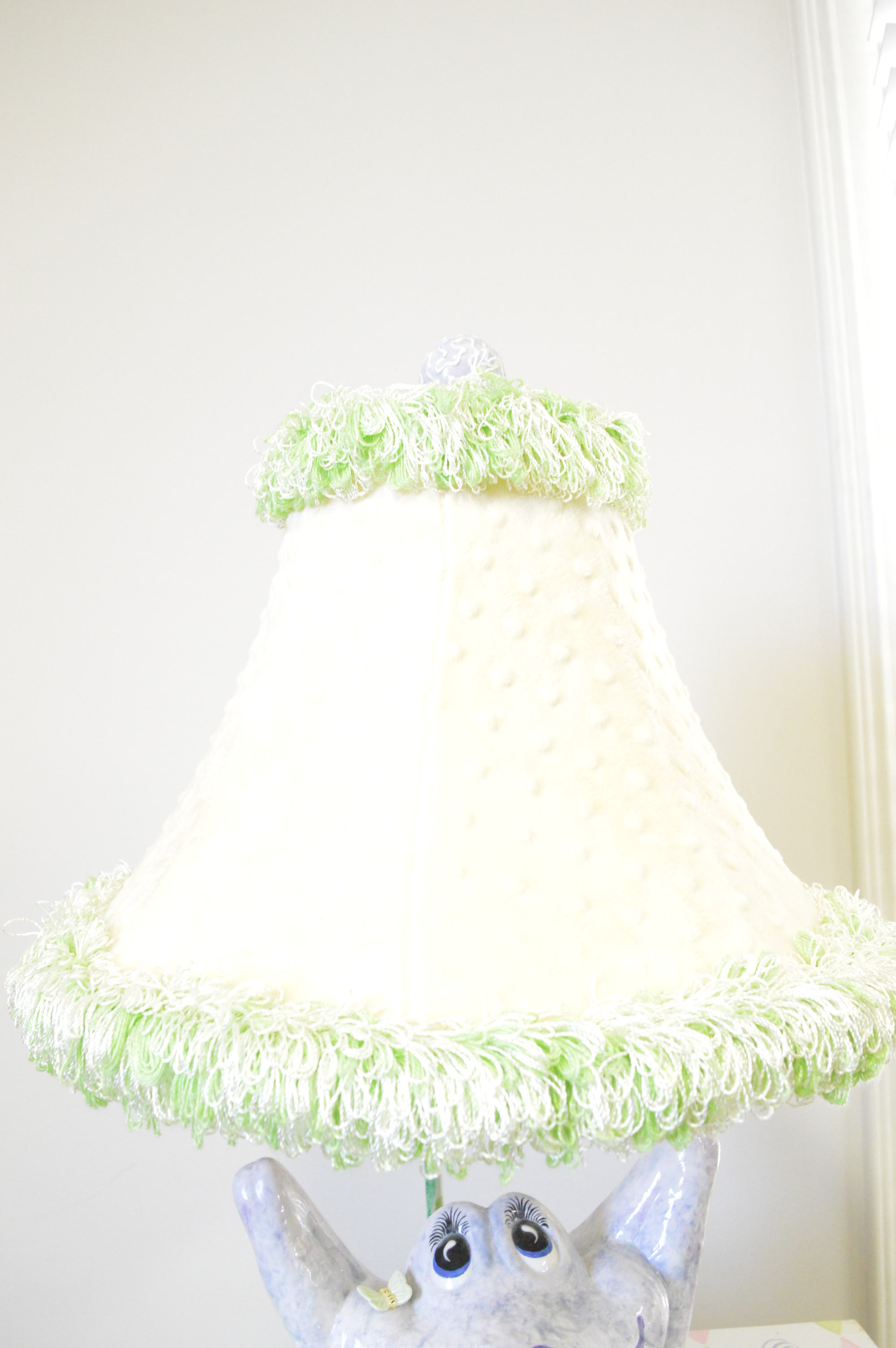 Hand-Painted Whimsical Accent Table with Ceramic Frog Lamp