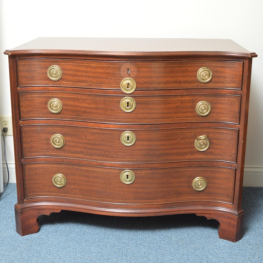 Serpentine Mahogany Chest by Baker Furniture