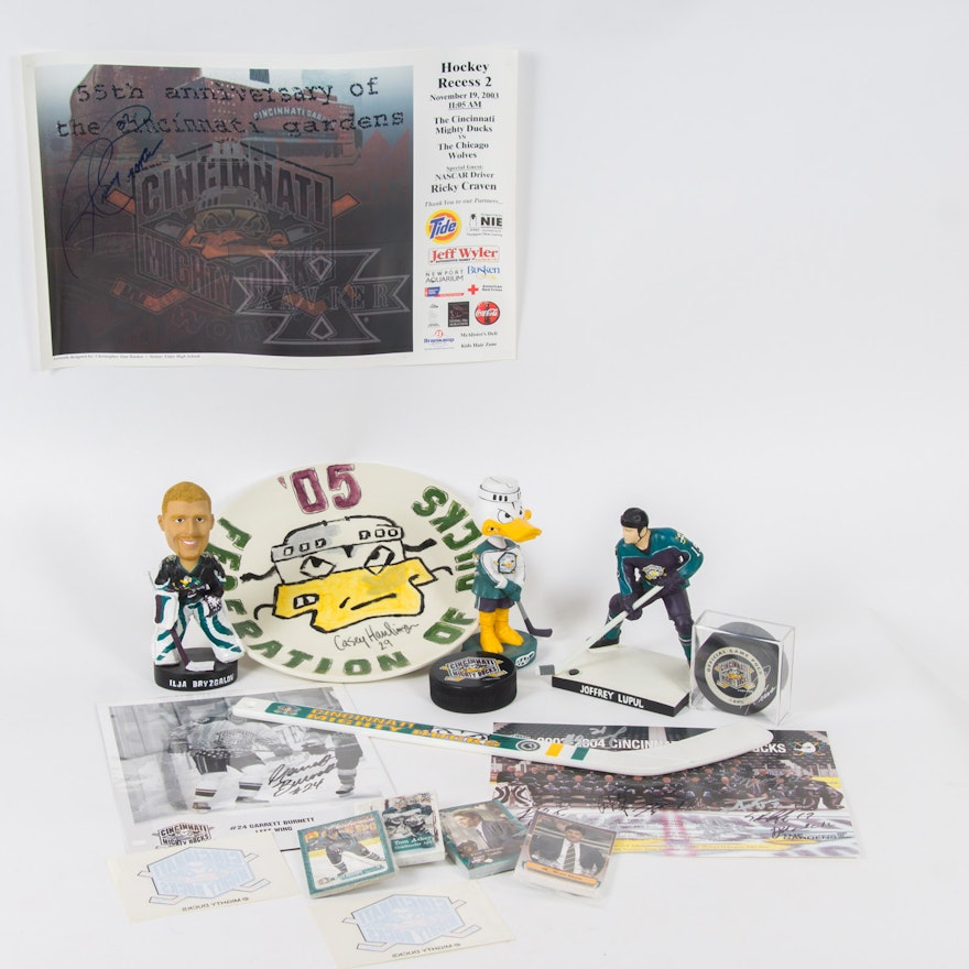 Cincinnati Mighty Ducks Memorabilia and Signed Items