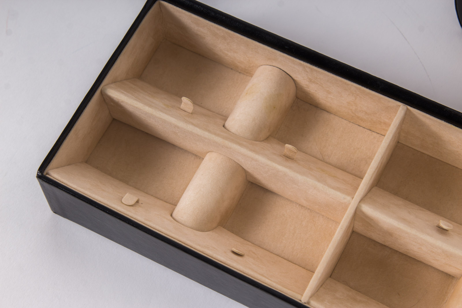 Wolf Design Leather and Glass Jewelry Box