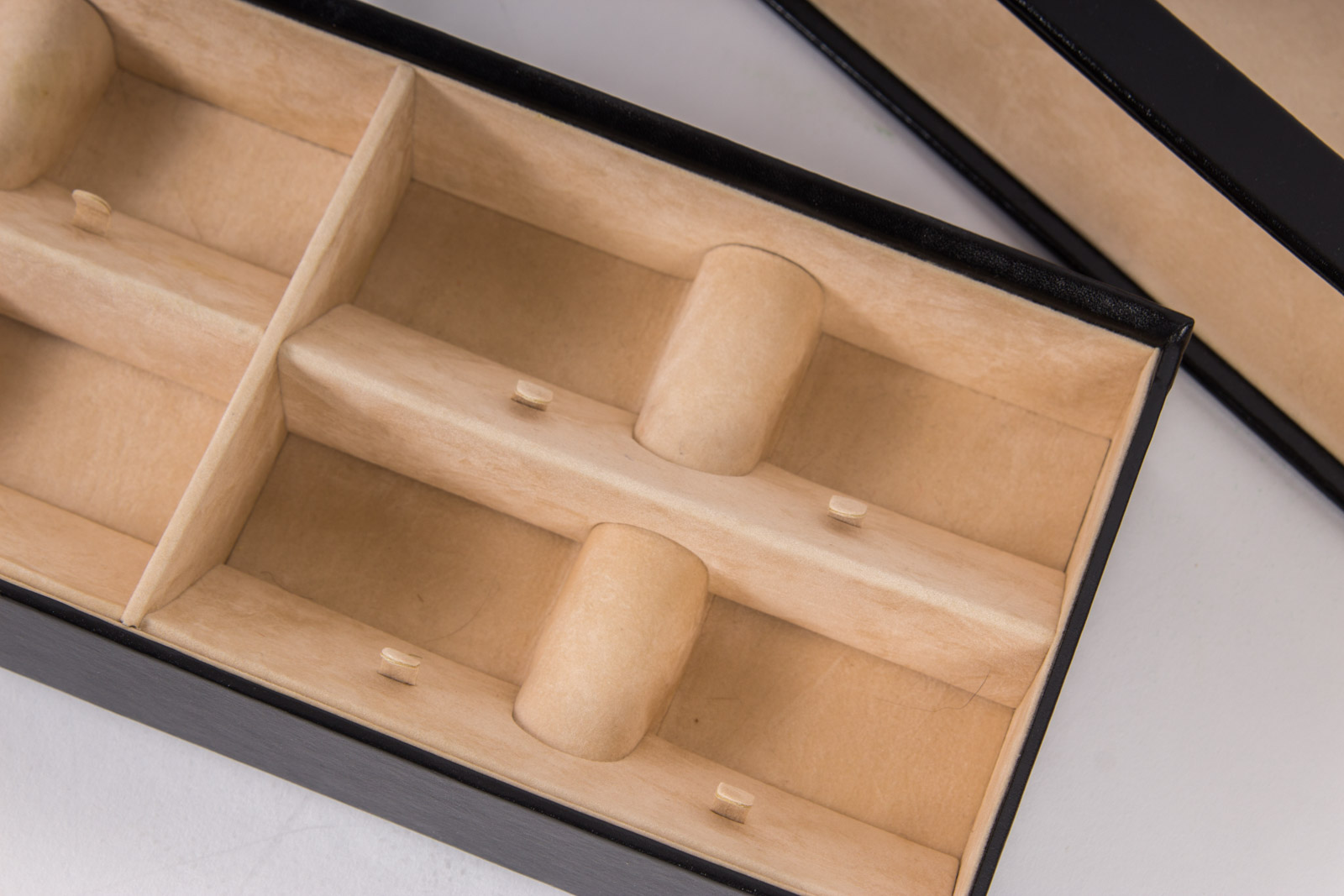 Wolf Design Leather and Glass Jewelry Box