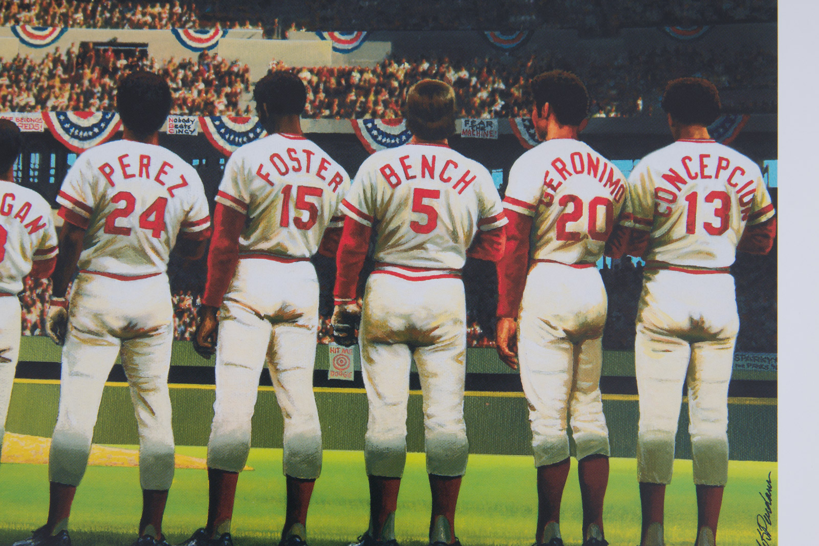 Cincinnati Reds 'Great Eight' Offset Lithograph and Hall of Fame Memorabilia