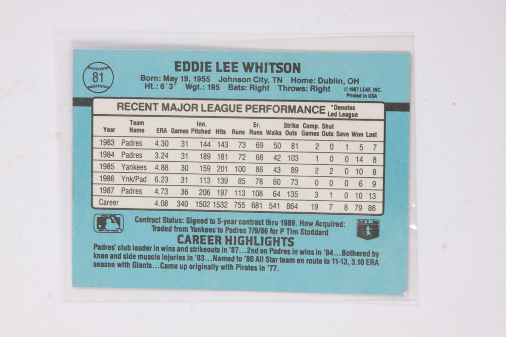 Autographed Baseball Cards