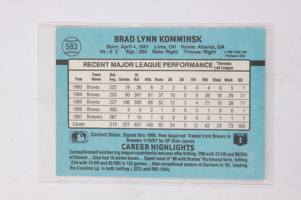 Autographed Baseball Cards