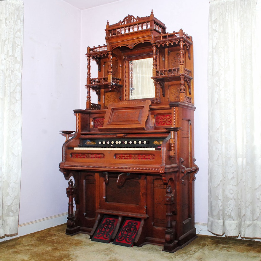 Antique Eastlake Miller Company Pump Organ