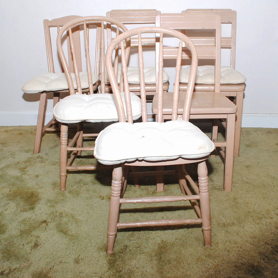 Collection of Vintage Painted Wood Chairs